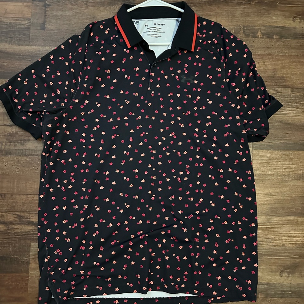 Flower Pattern Under Armour Golf Polo